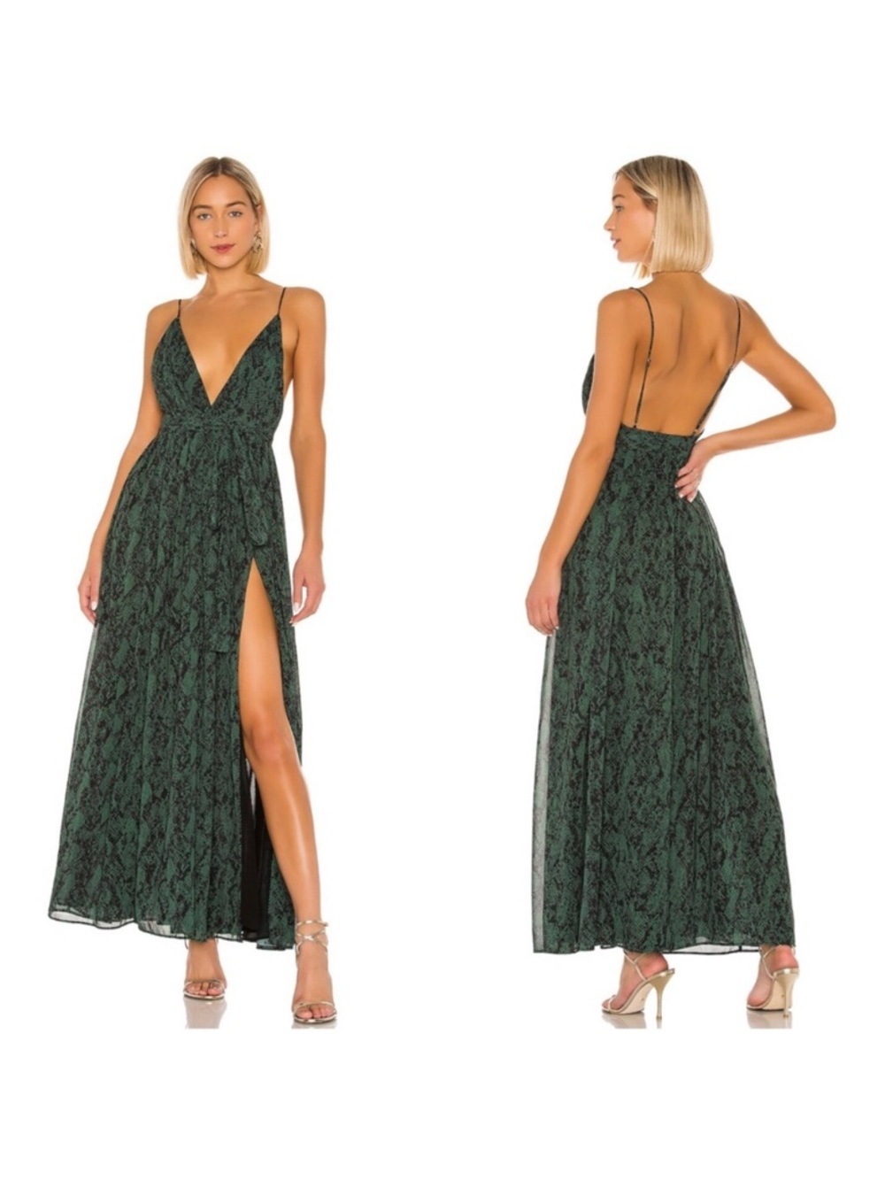 MICHAEL COSTELLO x REVOLVE Gillian Gown in Green Snake